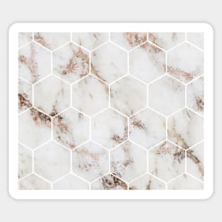 Artico rose gold marble hexagons Sticker